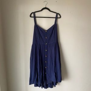 Navy high-low Babydoll Dress